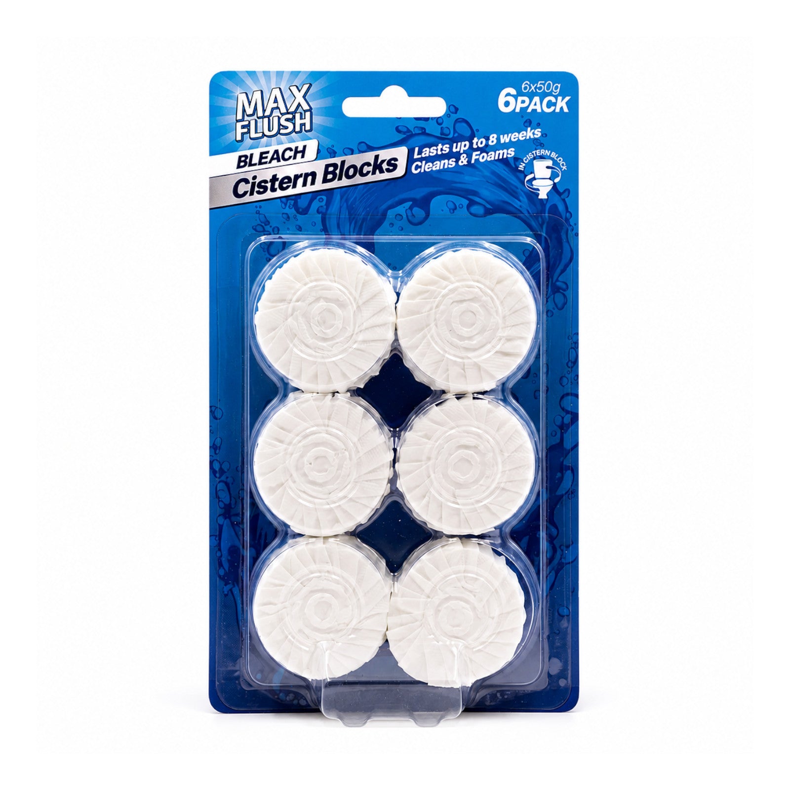 Max Flush Bleach Cistern Blocks 6x50g