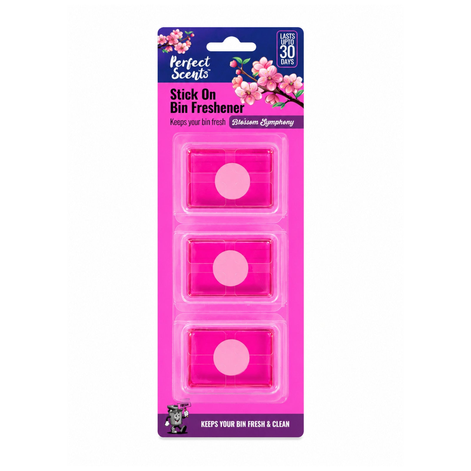 Perfect Scents Stick On Bin Freshener 3x5g  -  Blossom Symphony
