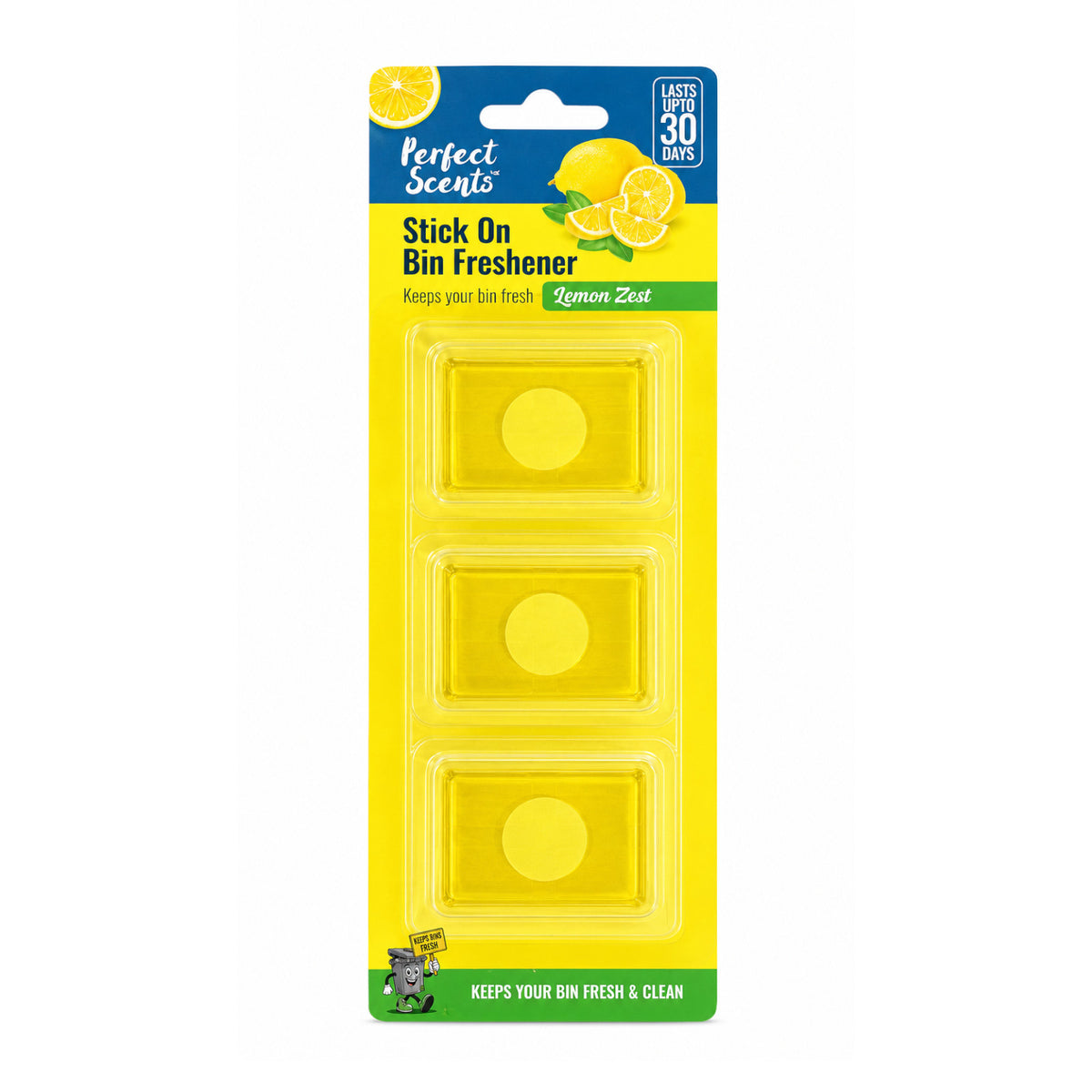 Perfect Scents Stick On Bin Freshener 3x5g - Lemon Zest