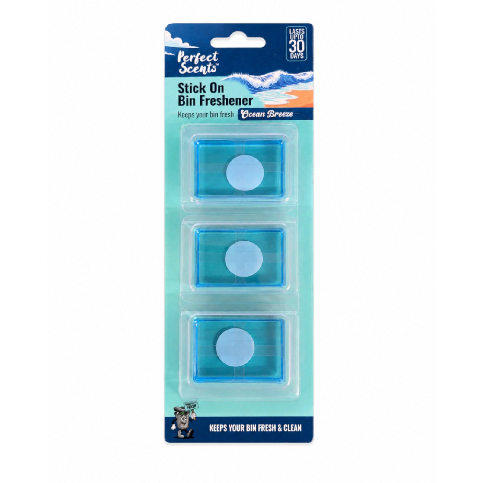 Perfect Scents Stick On Bin Freshener 3x5g - Ocean Breeze