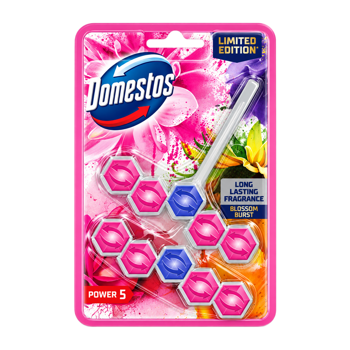 Domestos Power 5 Limited Edition Rim Block 2x50g - Blossom Burst