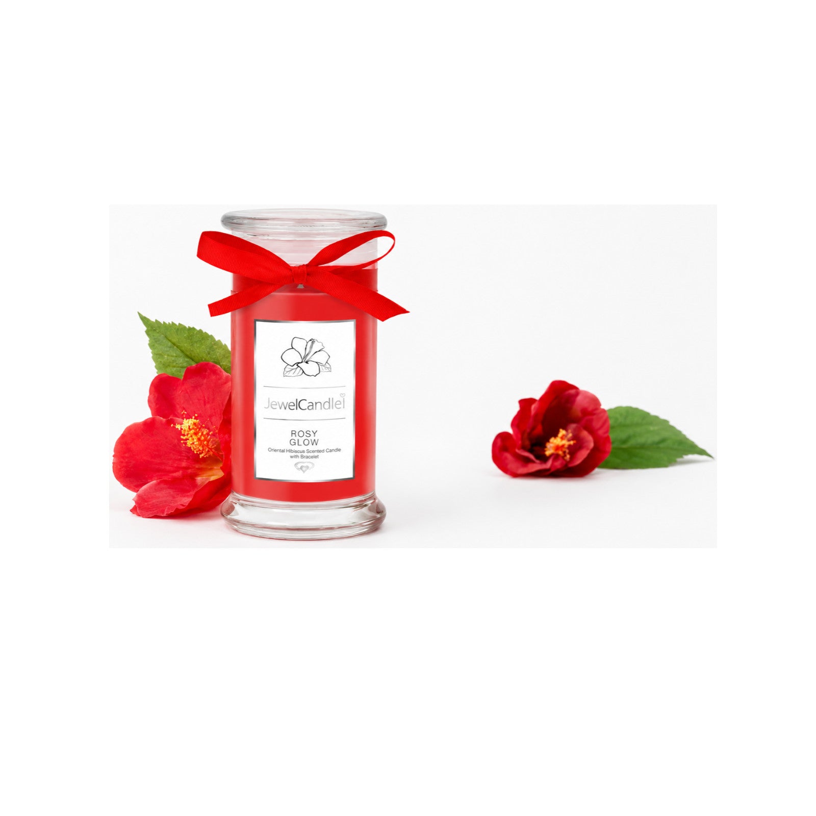 Jewel Candle Rosy Glow Jar Candle With Sterling Silver Bracelet - 490g