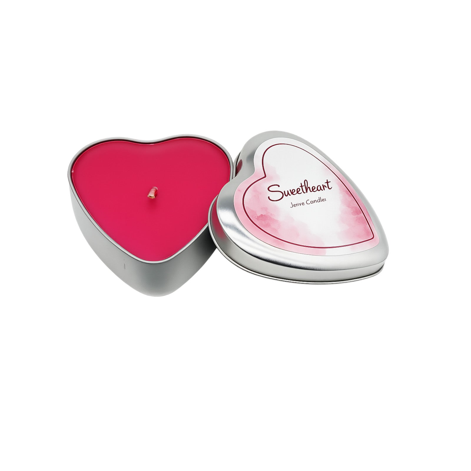Jewel Candle Sweetheart Heart Tin Candle With Sterling Silver Ring - 130g