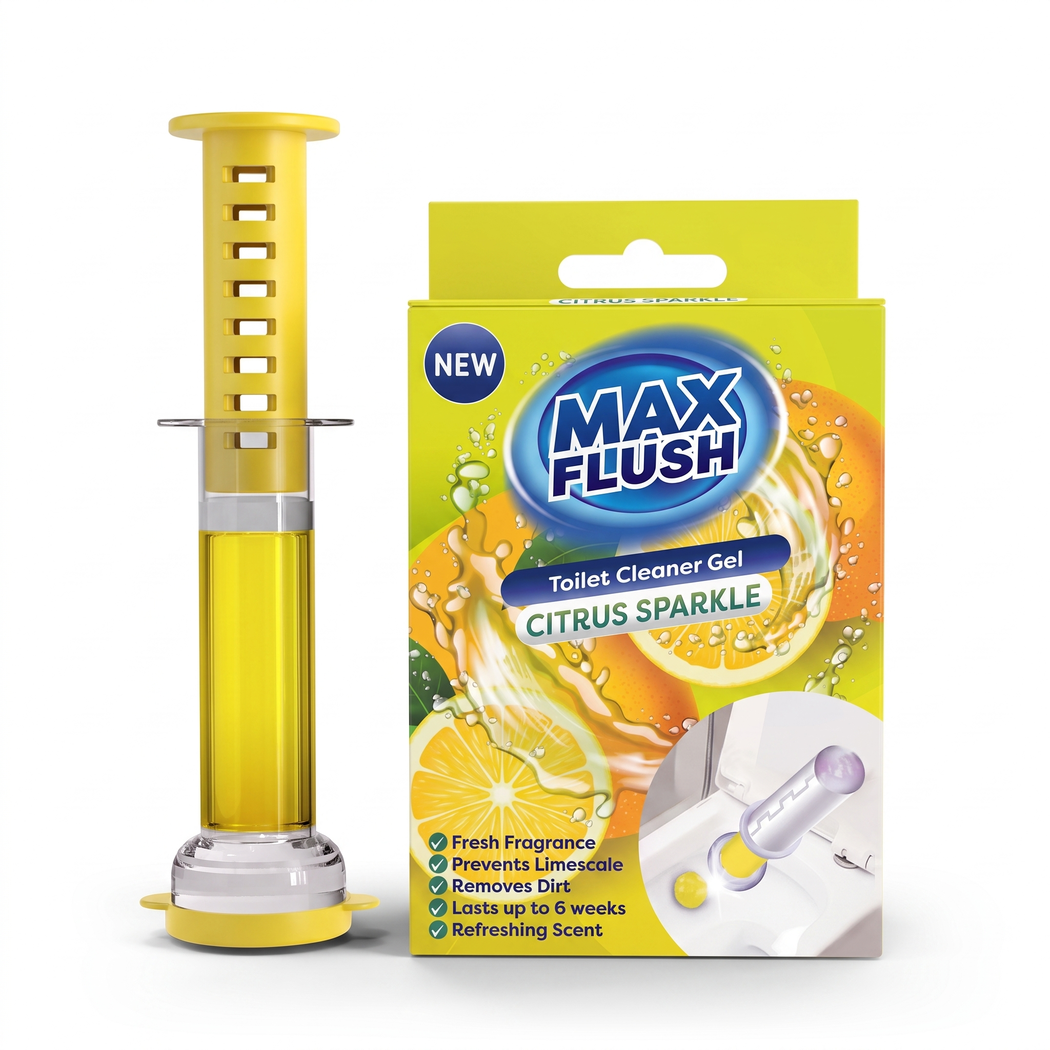 Max Flush Toilet Cleaner Gel 45ml - Citrus Sparkle