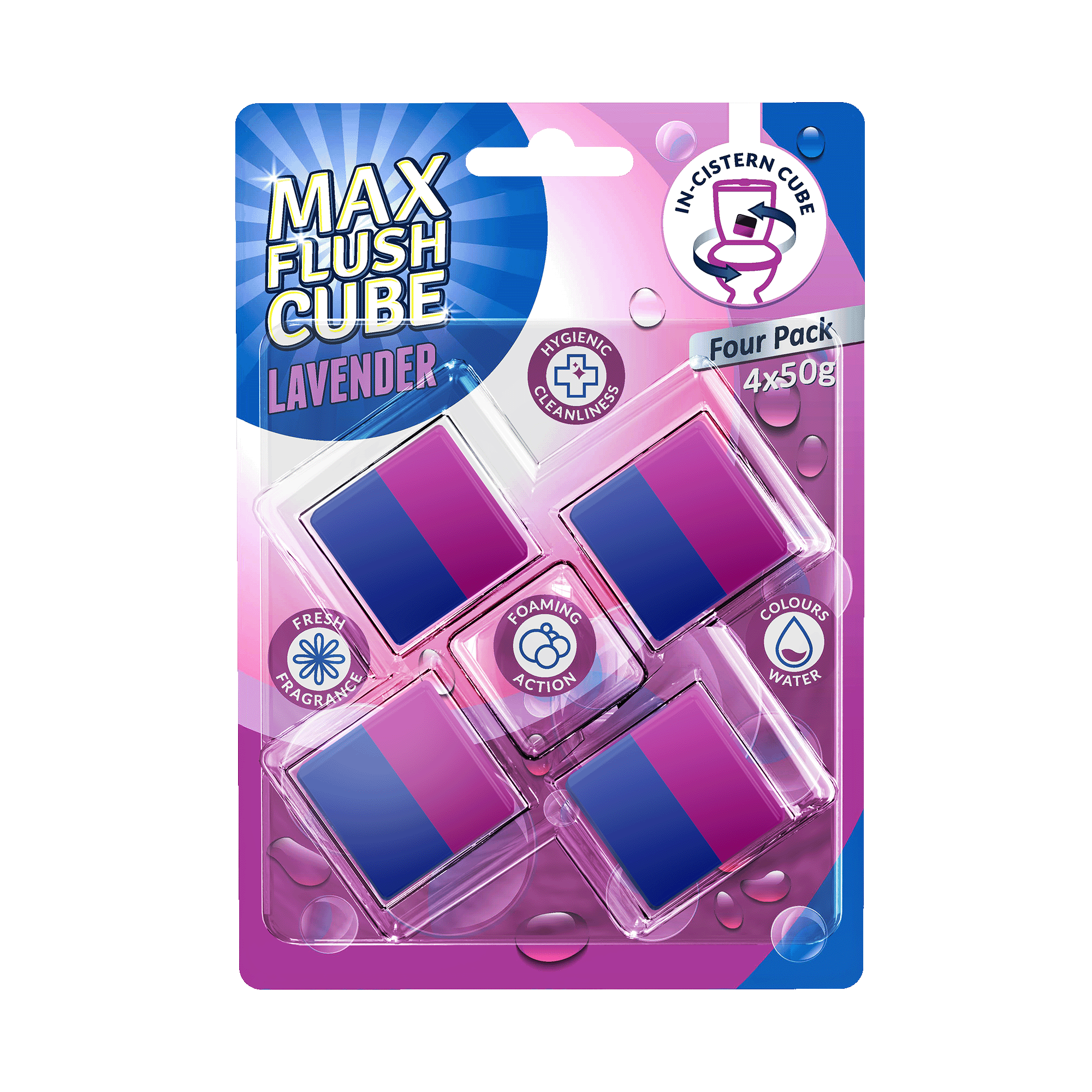 Max Flush Cube 4x50g - Lavender