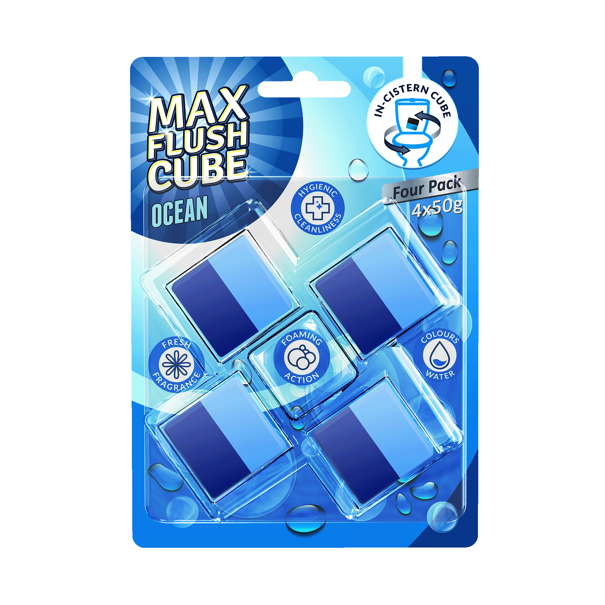 Max Flush Cube 4x50g - Ocean