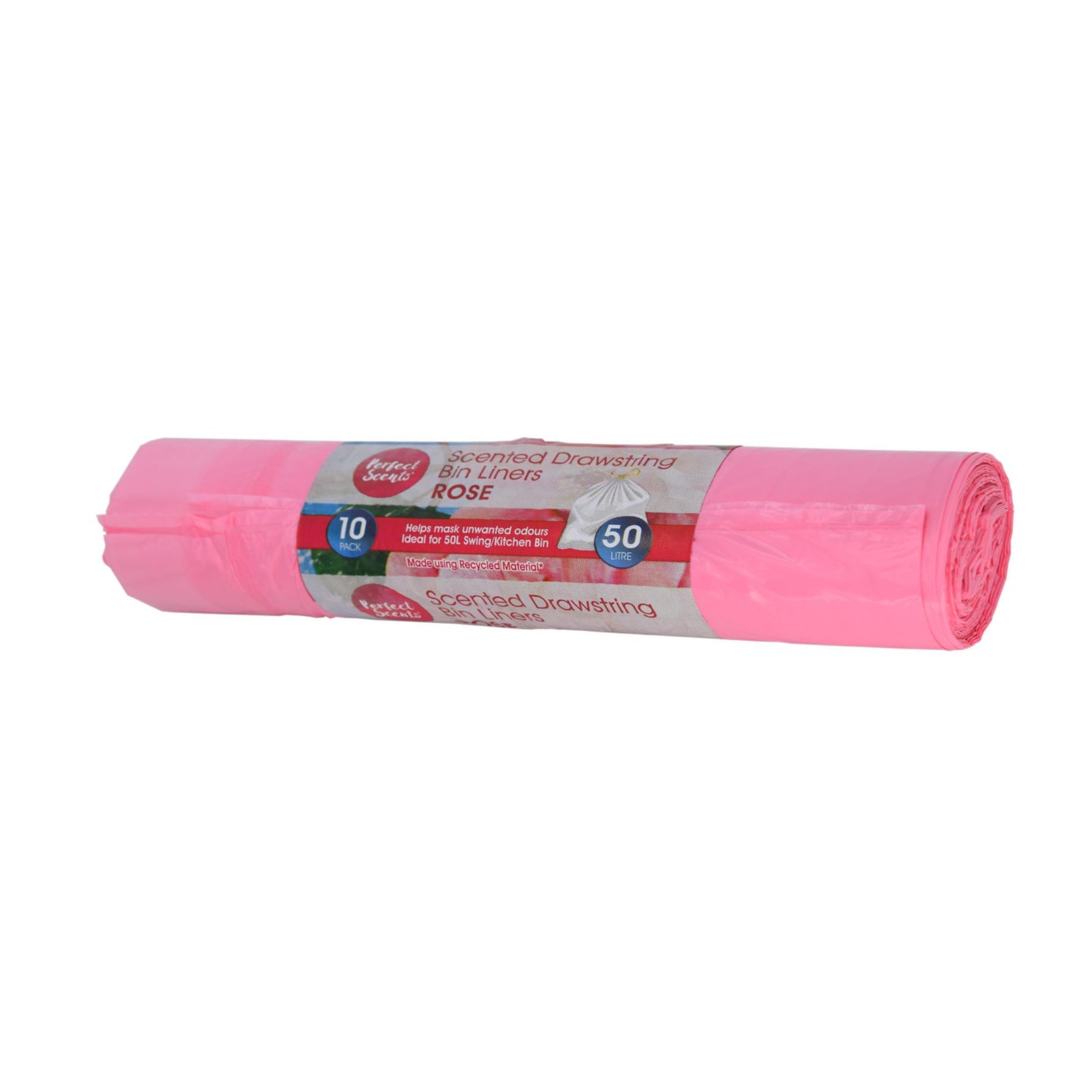 Perfect Scents Drawstring Bin Liners 10 Pack - Rose