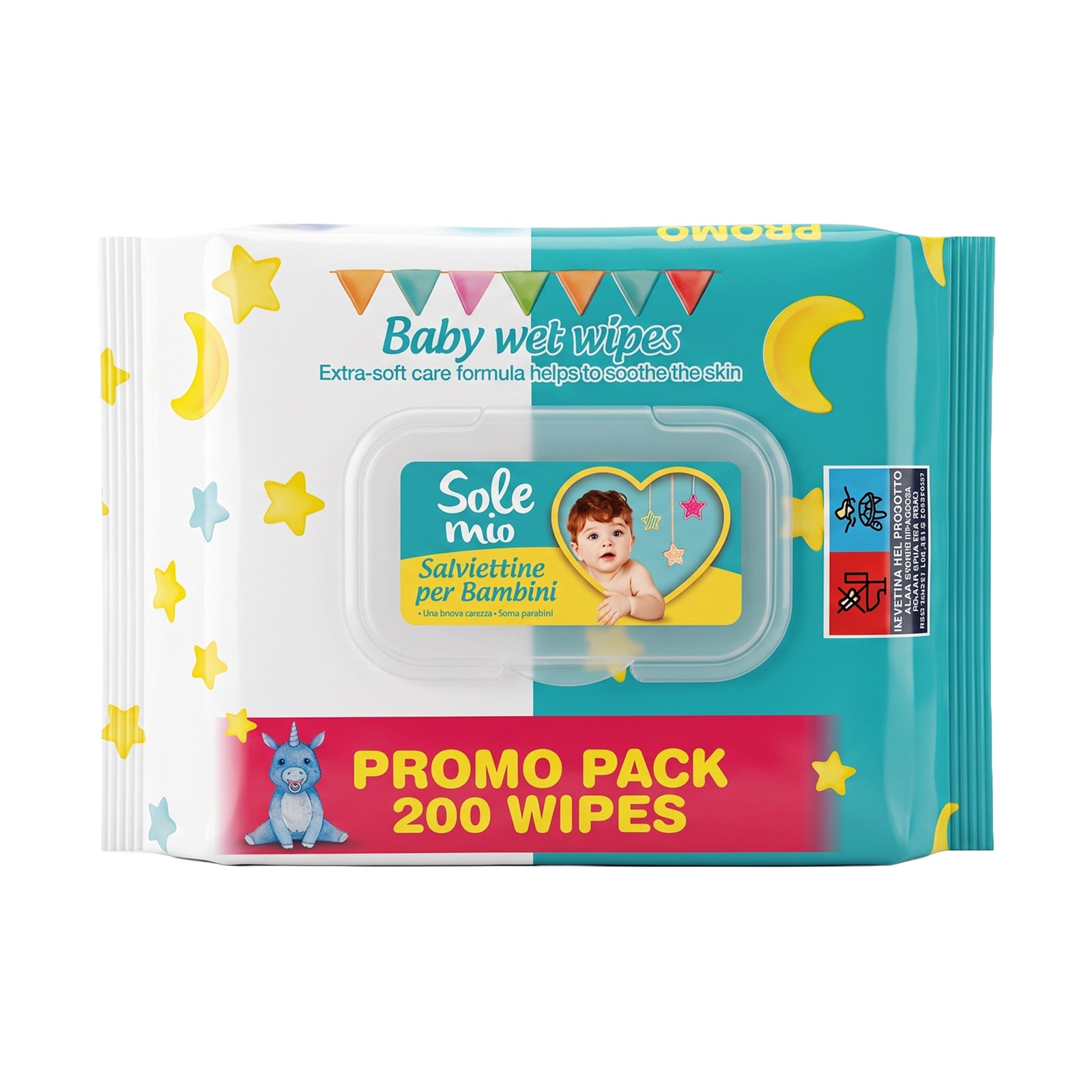 Sole Mio Baby Wipes 200 Pack