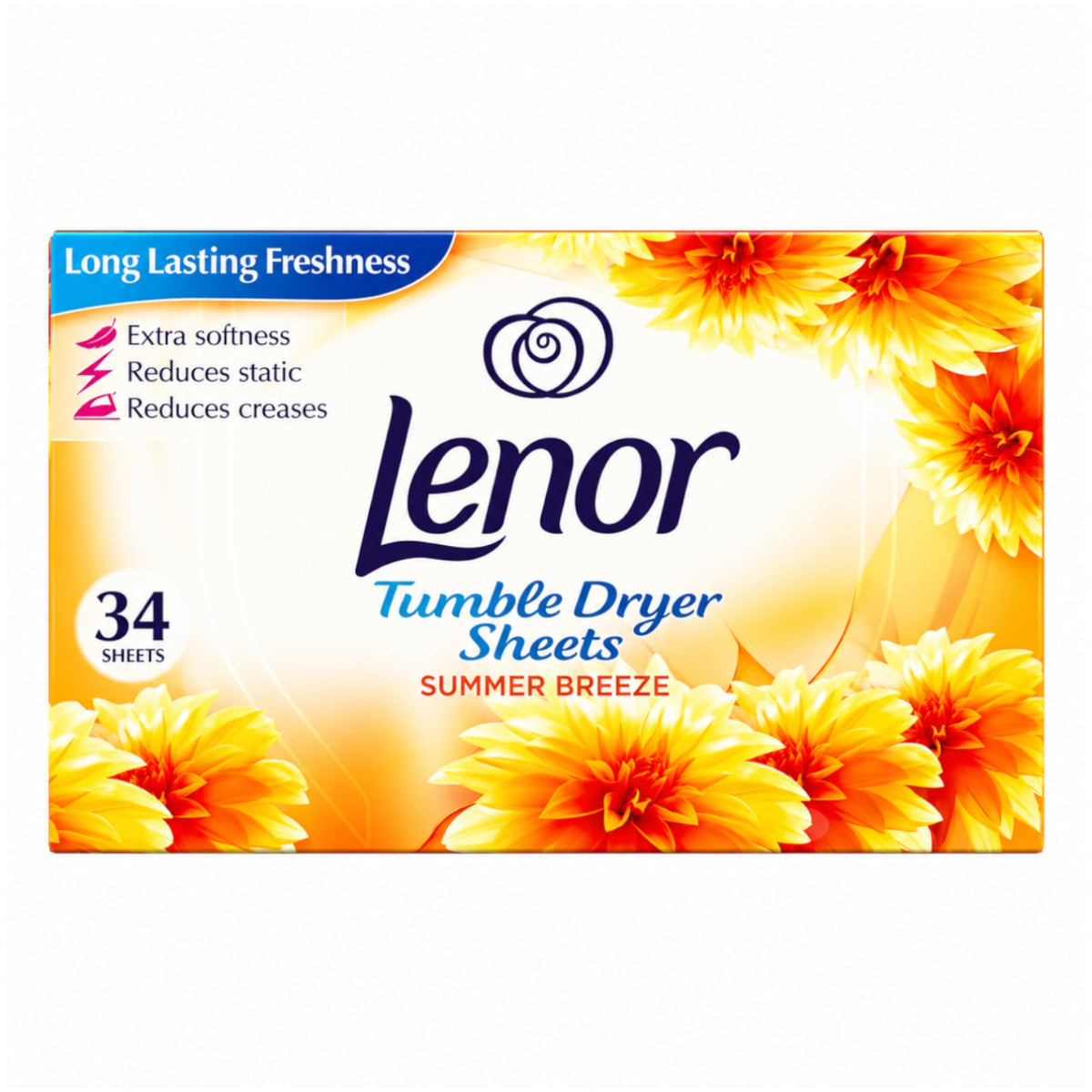 Lenor Tumble Dryer Sheets 34s - Summer Breeze (Case of 12)