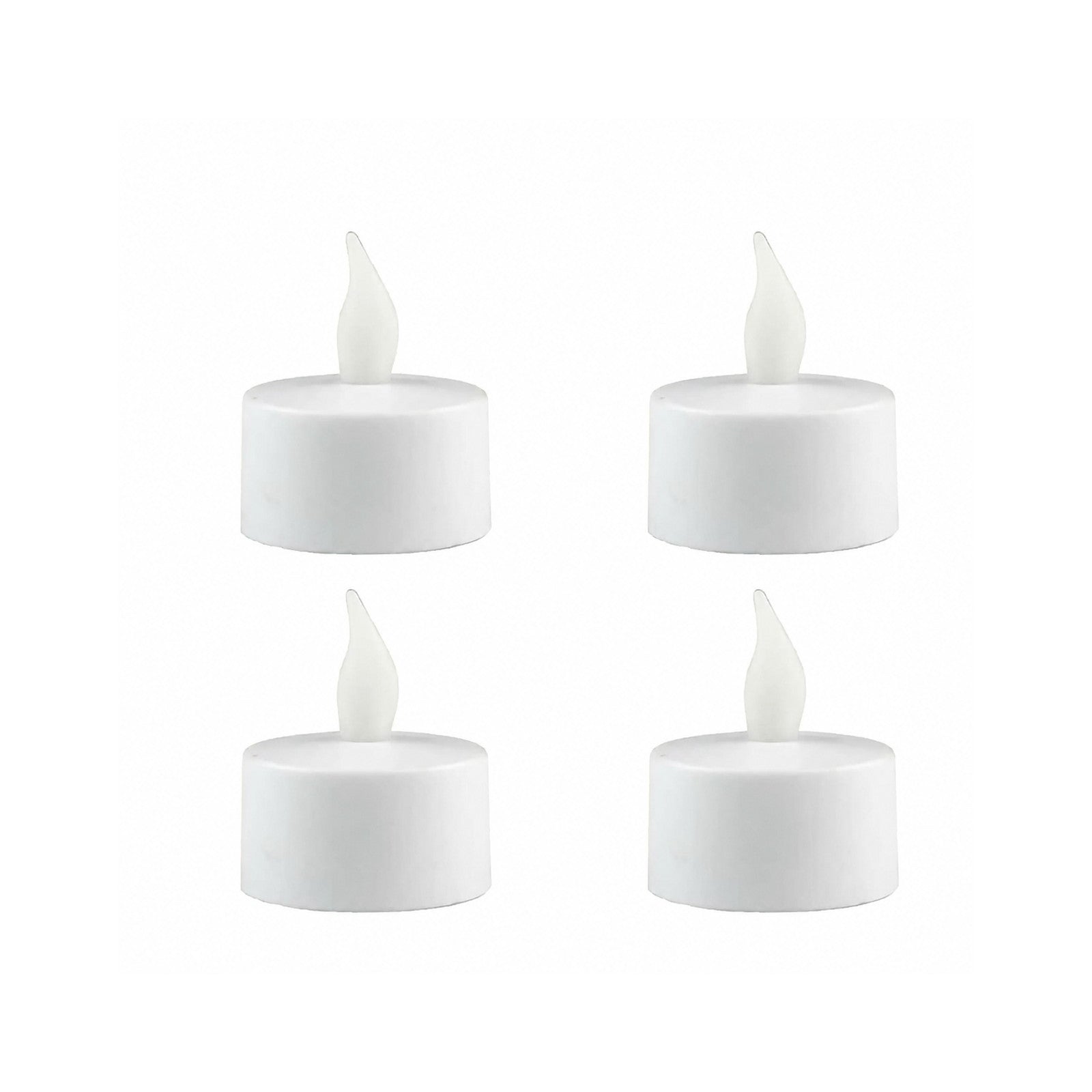 Mini Sun Set of 4 Battery Operated Flicker WW LED Tea Lights