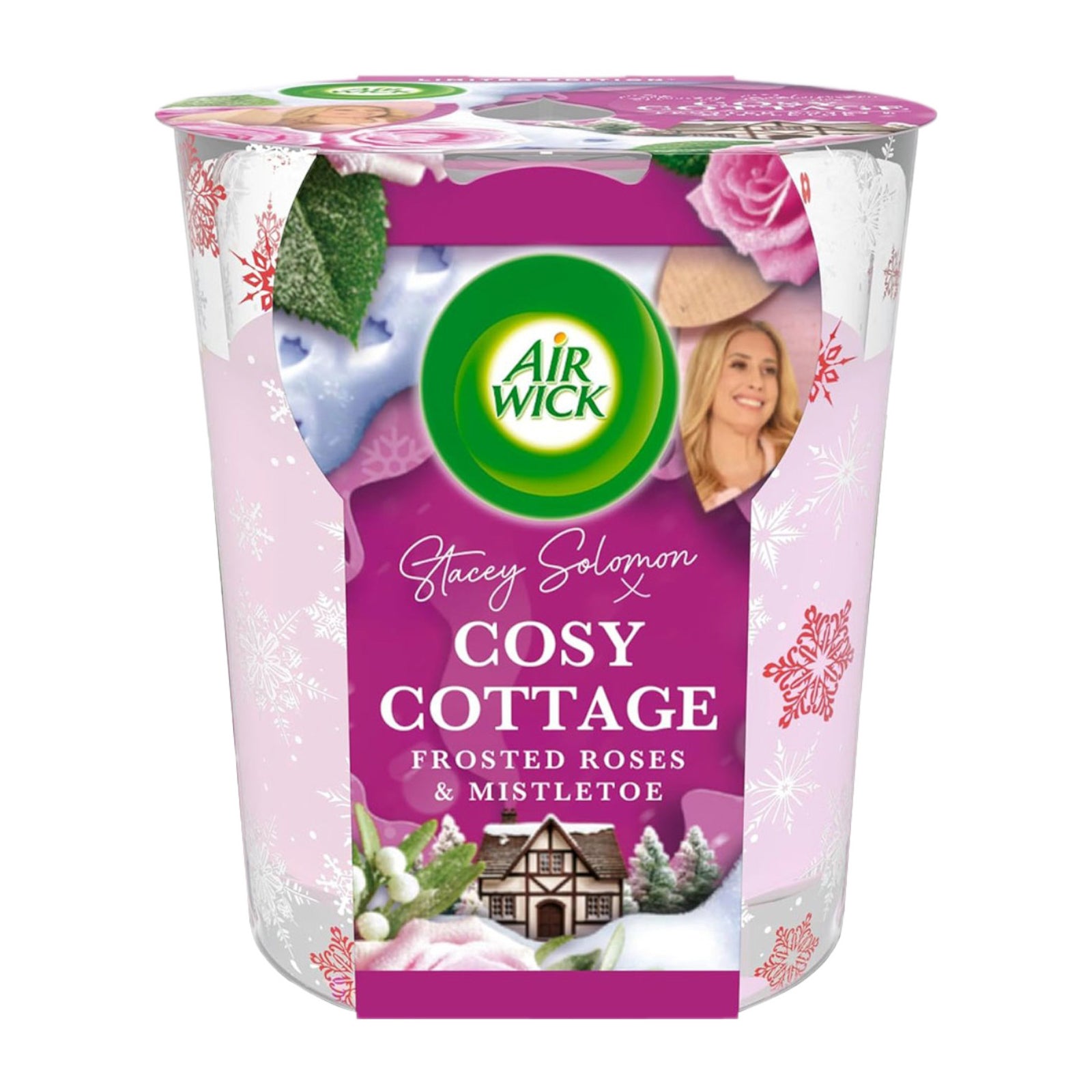 Air Wick Limited Edition Candle 105g - Cosy Cottage (Frosted Roses & Mistletoe)