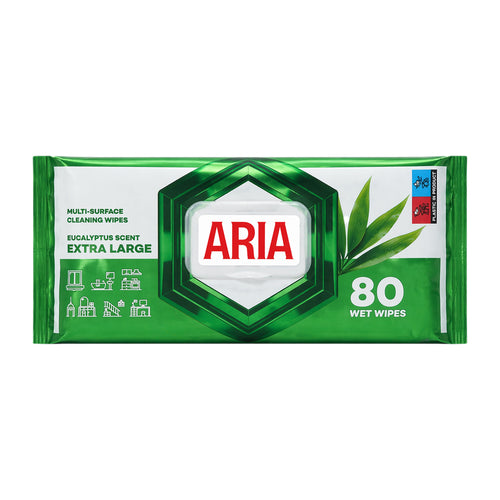 Aria XL Multi-Surface Cleaning Wipes 80 Pack - Eucalyptus Scent