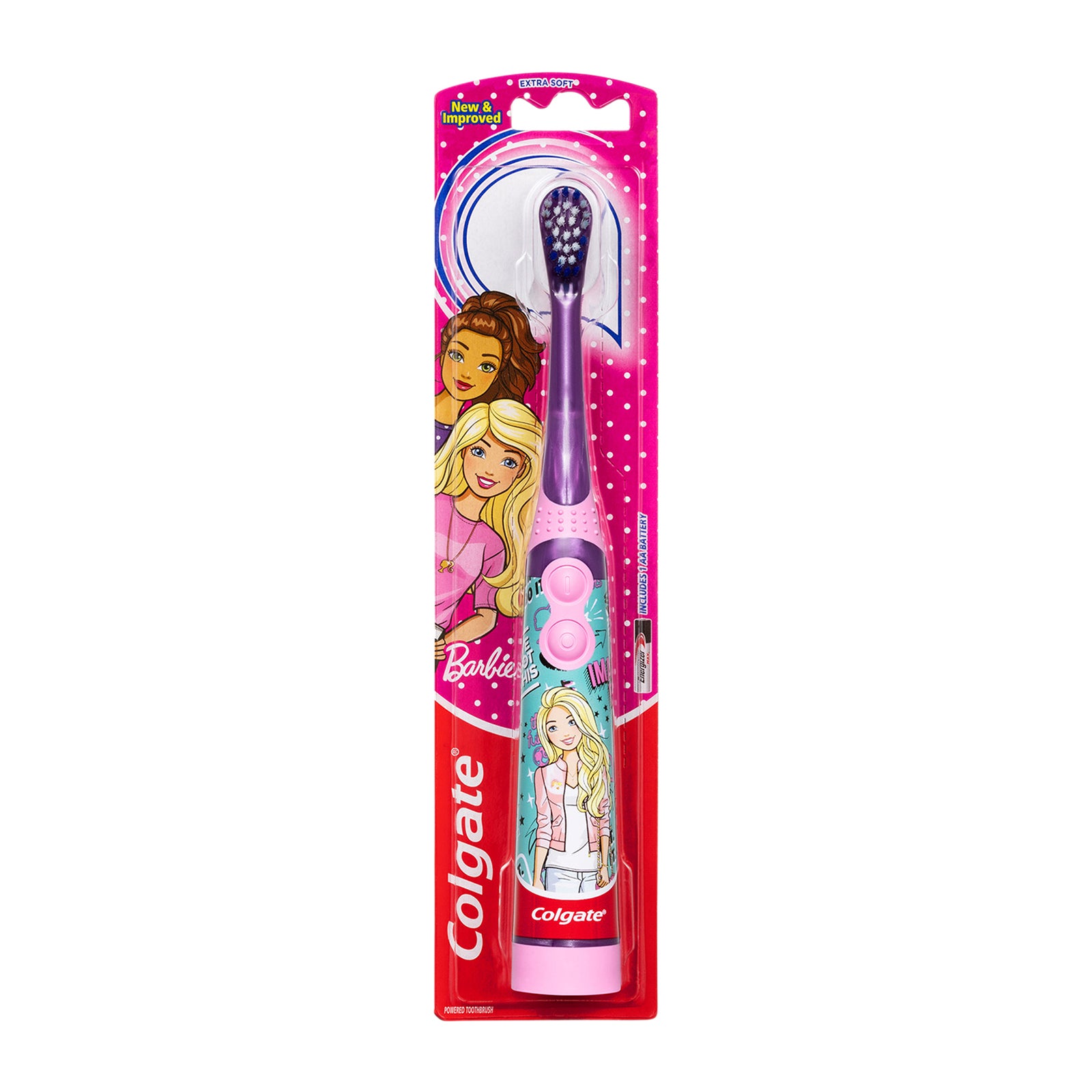 Colgate Kids Battery Powered Electric Toothbrush - Barbie Theme