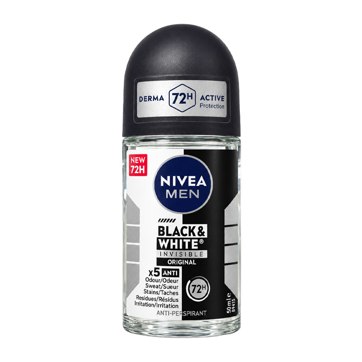 Nivea Men Anti-Perspirant Roll On 50ml - Black & White