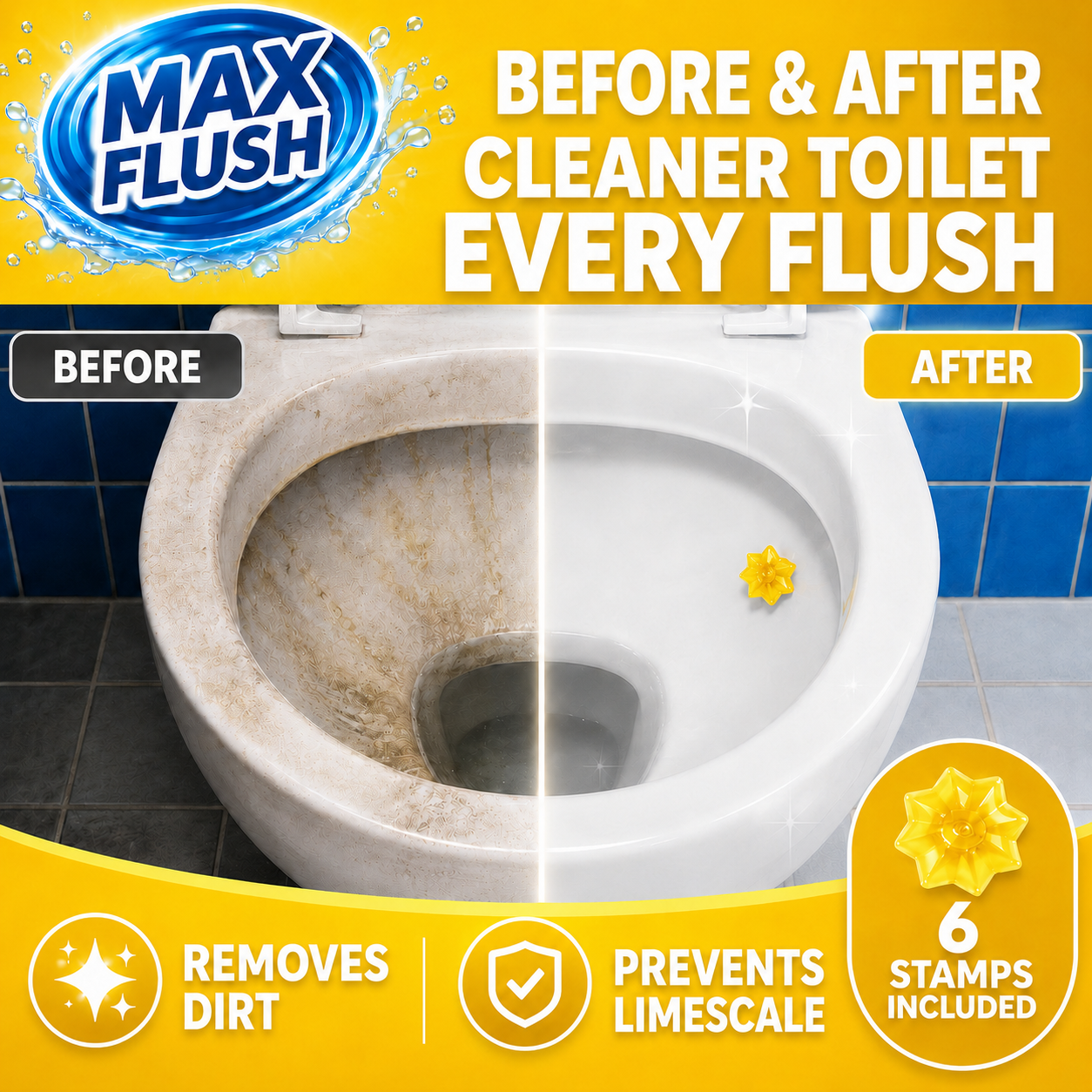Max Flush Toilet Cleaner Gel 45ml - Citrus Sparkle