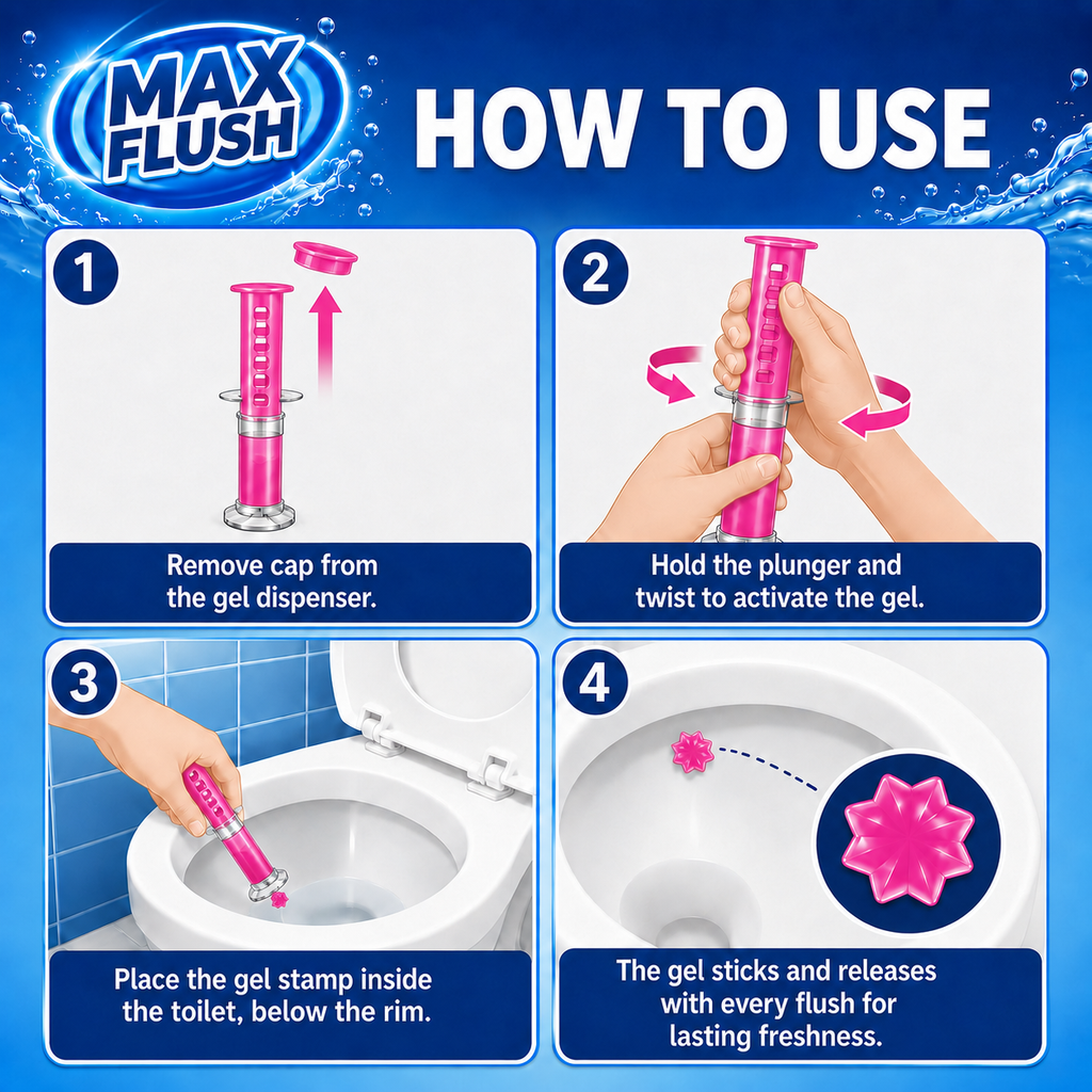 Max Flush Toilet Cleaner Gel 45ml - Tropical Blossom
