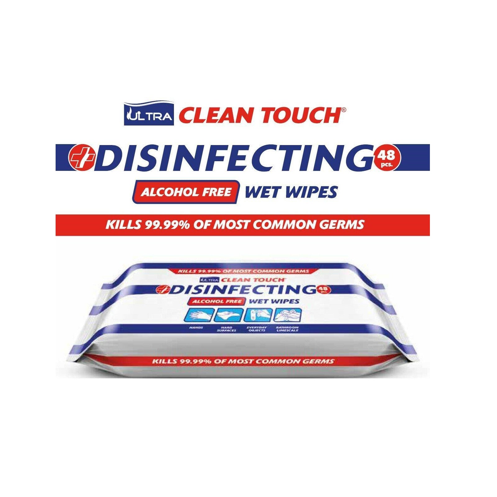 Ultra Clean Touch Wet Wipes - 48 Pack