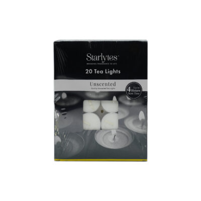 Starlytes Unscented Tealights - 4 Hour 20 Pack