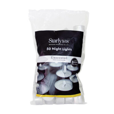 Starlytes Unscented Tealights - 8 Hour 50 Pack