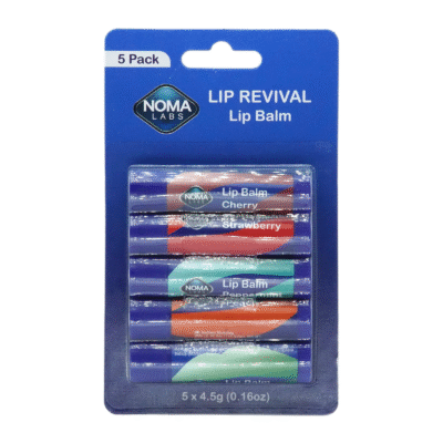 Noma Labs Lip Balm - 5x4.5g - (Peppermint, Cherry, Strawberry, Peach, Aloe Vera)